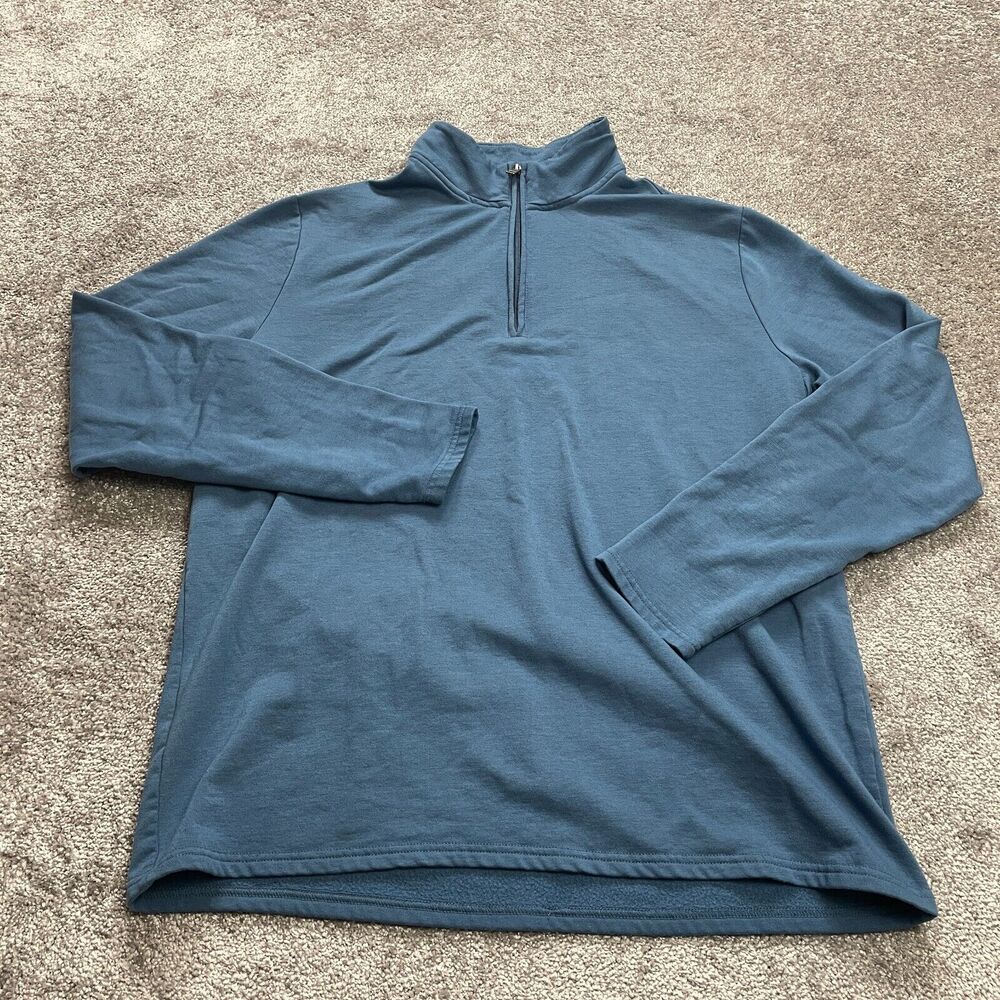 Weatherproof Vintage Sweatshirt Jacket Mens XL Blue 1/4 Zip Soft Casual Shirt